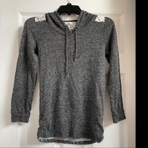 Charlotte Russe Gray/White Hoodie Size XS